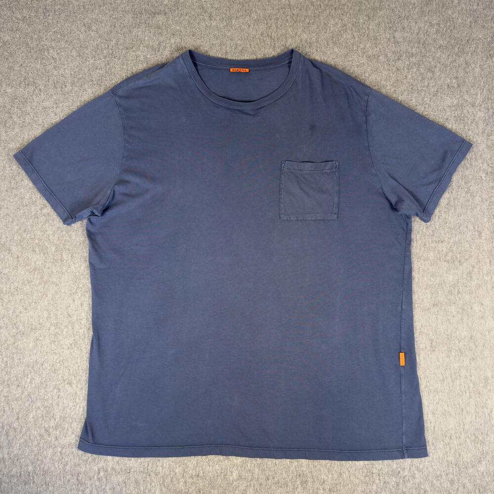 Barena Shirt Mens XL Blue Short Sleeve Crew Neck Pocket Jersey Casual Tee